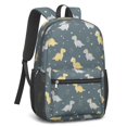 thumbnail image 2 of Dinosaur and Star Gray Pattern 17" Waterproof Oxford School Backpacks for Teens, S-Shape Padded Straps, for School, Travel, Hiking, Camping, 2 of 5