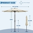 thumbnail image 2 of Garvee 9 feet Outdoor Patio Umbrella, with Push Button Tilt & 8 Sturdy Ribs,  Off-White, 2 of 7