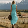 thumbnail image 5 of Tqcoqu Summer Dresses for Women 2026 Dressy Casual Deep V Neck Tank Dress Elegant Flowy Ruffle Sleeveless Sundresses,Sky Blue Women's S-XXXL, 5 of 6