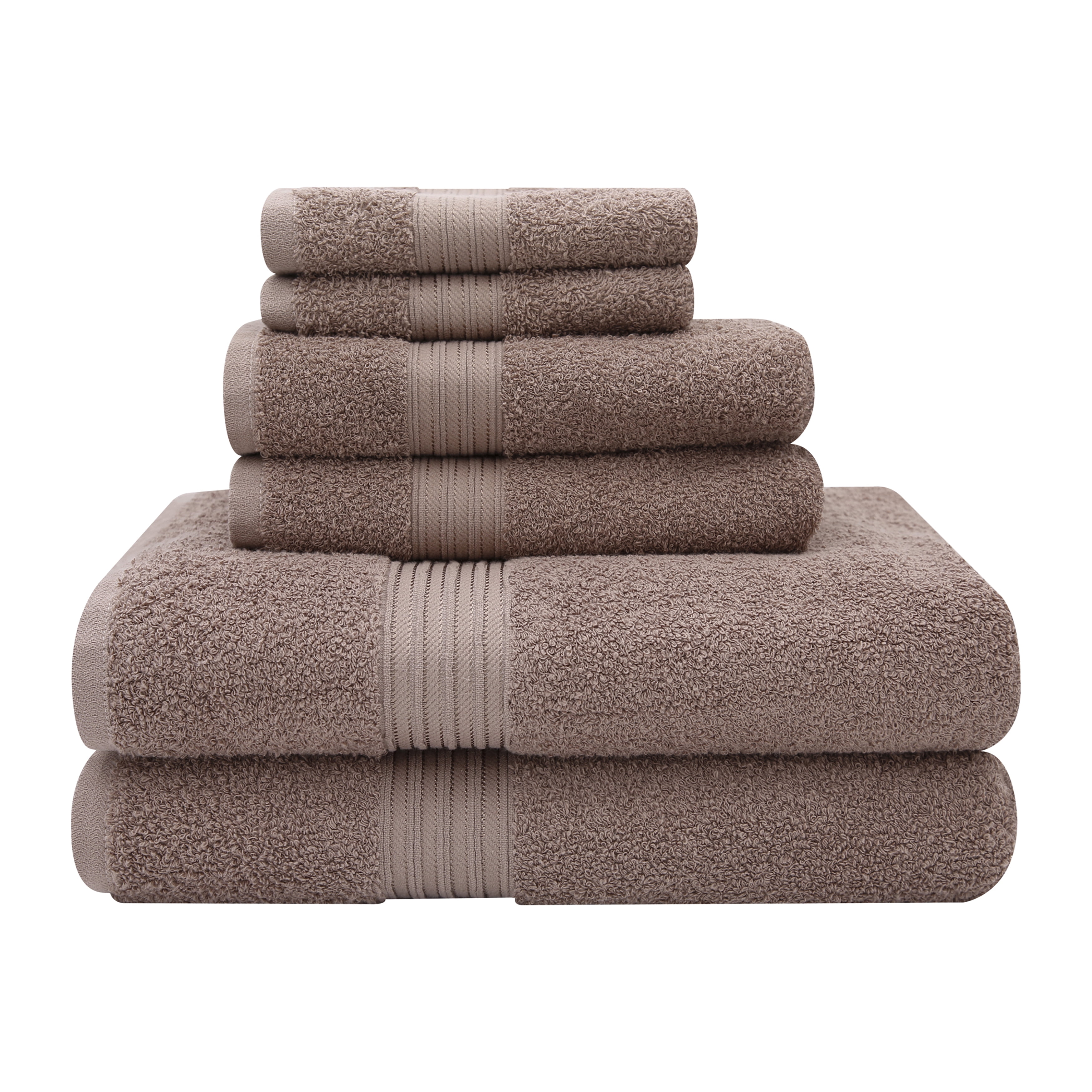 Baltic Linen Majestic 6 Piece Cotton Bath Towel Set, Sandstone
