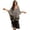 Black and Beige - Boho Mandala Flower, variant on Cow Aztec Tribal Printed Women's Kaftan Maxi Dress Batwing Sleeve V Neck Beach Swimsuit Cover Ups Loose Fit Bathing Suit Coverup Lightweight Caftan Dresses Soft Loungewear