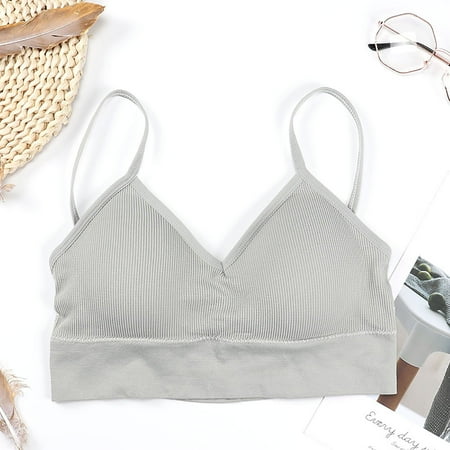 

Leutsin Sleeveless Fitness Workout Running Crop Tops Women s New Sling Girl Bra Without Steel Ring Sports Underwear