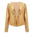 thumbnail image 4 of Women's Cardigan Jacket Lightweight Crew Neck Cardigan Women Sequins Cardigan Casual Long Sleeve Glitter Party Shiny Lapel Rave Outerwear Fashion Sweater Jackets, 4 of 8