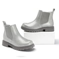 thumbnail image 3 of Bocca Girls Glitter Chelsea Boots Gray Ankle Booties With Zipper 1M, 3 of 6