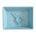 thumbnail image 1 of Greeniant Cat Litter Box Pet Litter Tray Toilet Pan with Litter Scoop Kitty Perchas para gatos Azul, 1 of 1