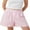 Pink, variant on nvzhuang Women's Summer Shorts Elastic Waist Button Decor Loose Short Pants with Back Pocket