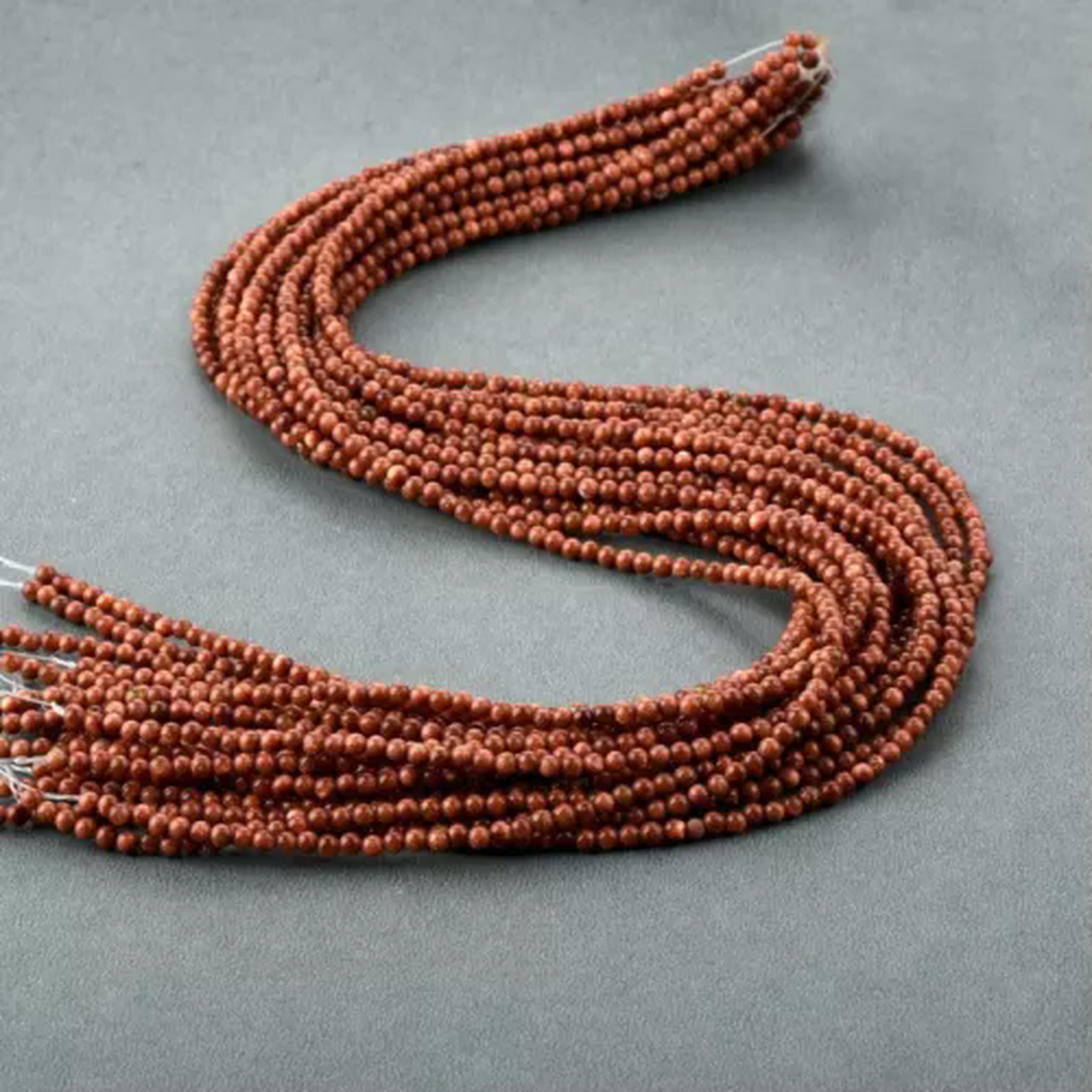 HOOUN Wholesale 1000pcs/Lot Natural Gold Sand Stone Round Spacer Loose Beads 3mm DIY