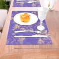 thumbnail image 5 of ZNDUO Placemats, 4 PCS Heat Resistant Stain Resistant Woven PVC Insulation Placemats, Durable Washable Elegant Table Mats for Dining-Purple Vintage Floral, 18"x12", 5 of 6