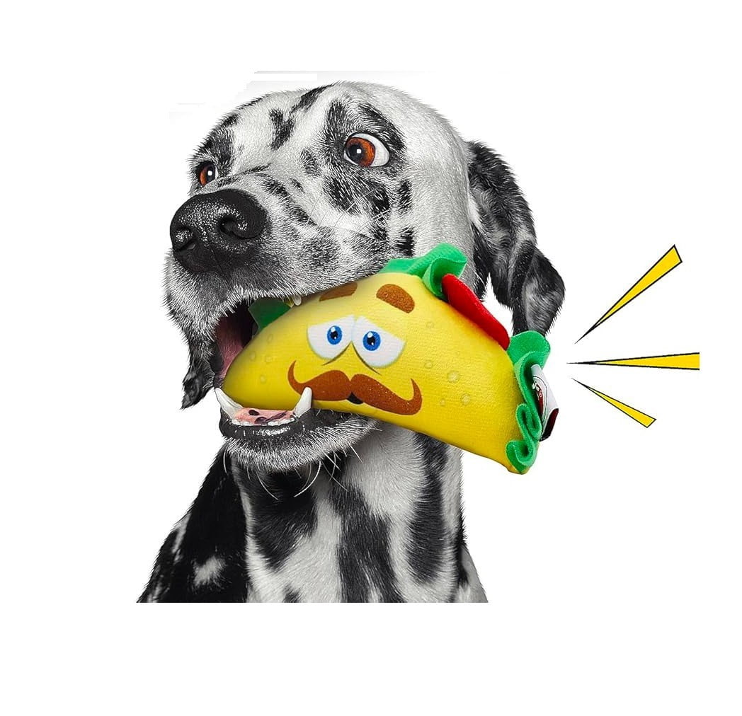 Soft Taco Dog Toys Fun interactive Squeaker Small to Medium Dogs Choose Quantity (4 Taco Toys)