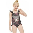 thumbnail image 3 of Kuromi And My Melody Girls One Piece Swimsuits Hawaiian Summer Swimwear Beach Bathing Suit Outfits, 3 of 7