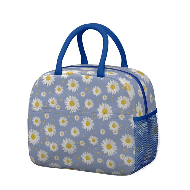 Sac à Lunch Boho Bloom – Motif Marguerite Rétro, Sac Isotherme Écologique pour Femmes