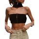 thumbnail image 1 of Txlixc Blusa tubular de verano para mujeres, de punto de color sólido Txlixc moda, 1 of 6