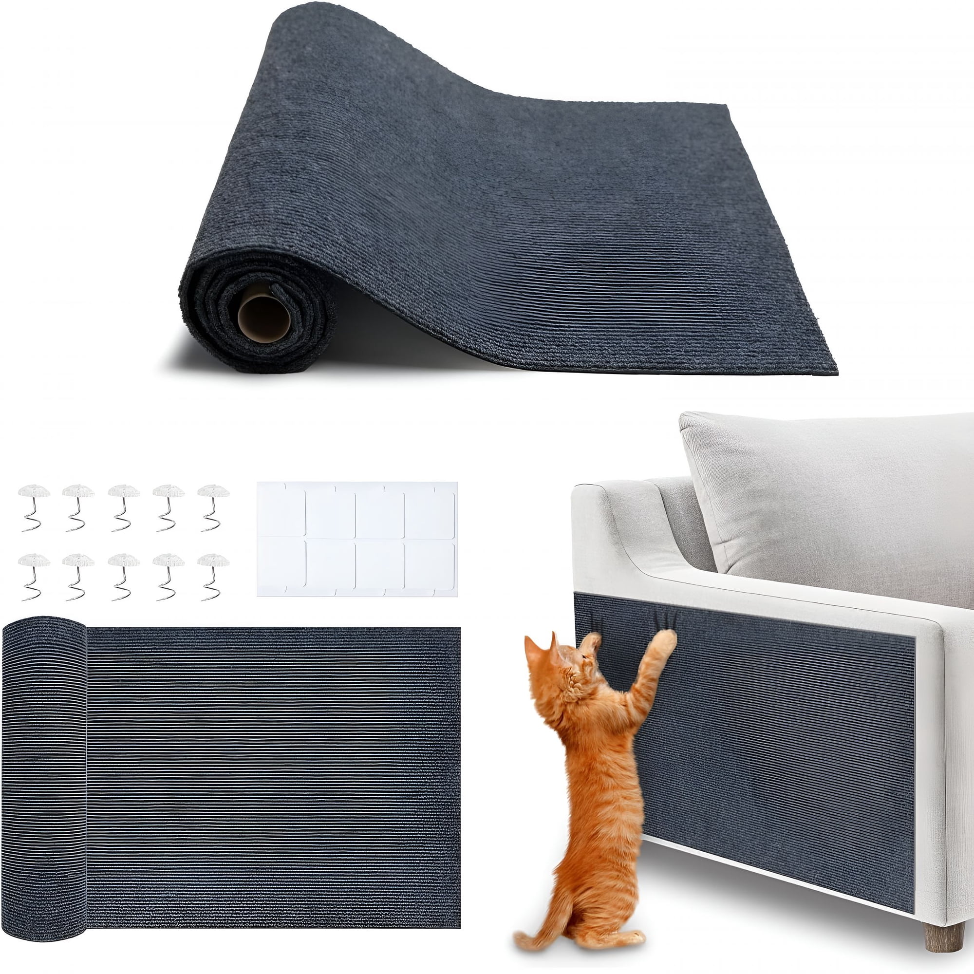 XIBUFE Cat Scratcher Furniture Protector 39.4 x 15.8 Inch Heavy Duty Couch Guard Self Adhesive Anti Scratch Pad for Cats