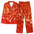 thumbnail image 5 of BLVB Womens Pajama Sets Pj Set Cute Heart Print Long Sleeve Button down Shirt Long Pants Lounge Sets Valentine's Day Gifts, 5 of 6
