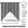 thumbnail image 5 of Swag Curtains Valances for Windows, Black and White Striped Pattern Short Kitchen Window Curtains Over Sink, Minimalist Cafe Curtains Panel Set Of 2,Rod Pocket, 45 Inches Length, 5 of 8