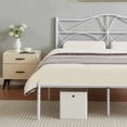thumbnail image 3 of VECELO Metal Platform Bed Frame with Victorian Headboard, Full Size, White, 3 of 6