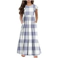 thumbnail image 2 of LOVZFMLL Fashion Girls Summer Short Sleeves PrintingRound Neck Dress, 2 of 4