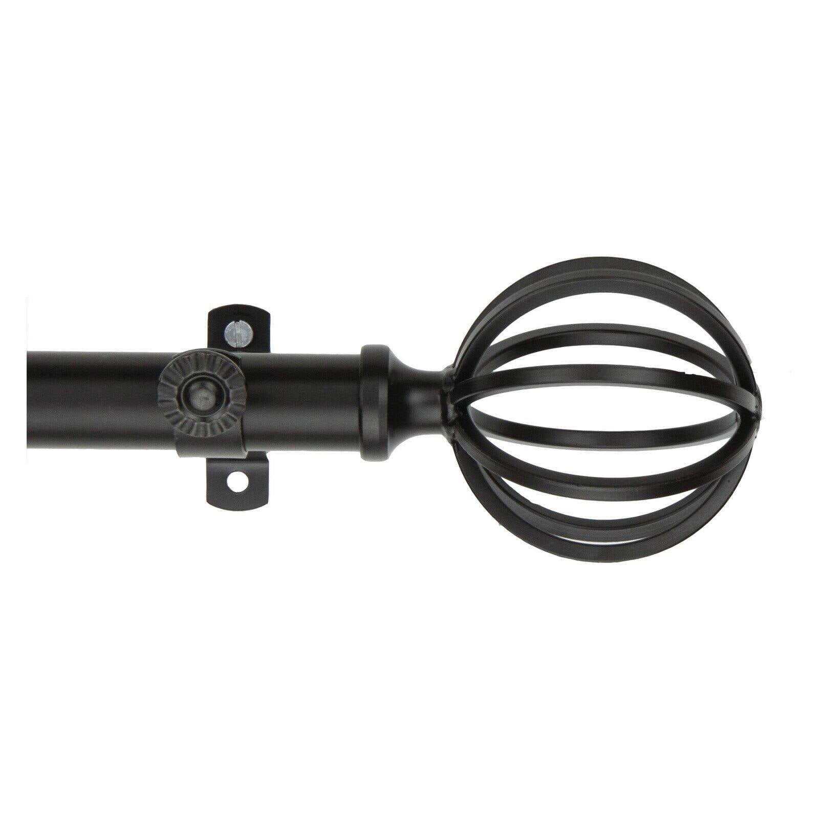 Rod Desyne Cage 13 by 16" Decorative Window Curtain Rod Black