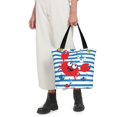 thumbnail image 4 of Lsque Red Funny Crab on Blue Stripe Pattern Beach Tote,Shoulder Handbag,Spacious Tote Bag,Lightweight Travel Bag,Versatile Shopping Bag, 4 of 6