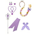 thumbnail image 3 of WIBACKER 2-10Y Girls Princess Dress Up With Gloves Necklace And Ring For Birthday Party Halloween Christmas Costume Performance Dress Jewelry Wig Set, 3 of 11