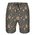 thumbnail image 3 of Sikiie Animal Paw Print Men's Beach Shorts, High Elastic Quick-drying Shorts - with Drawstring and Slip Pockets, Suitable for Beach, Sports, Vacation-X-Large, 3 of 6