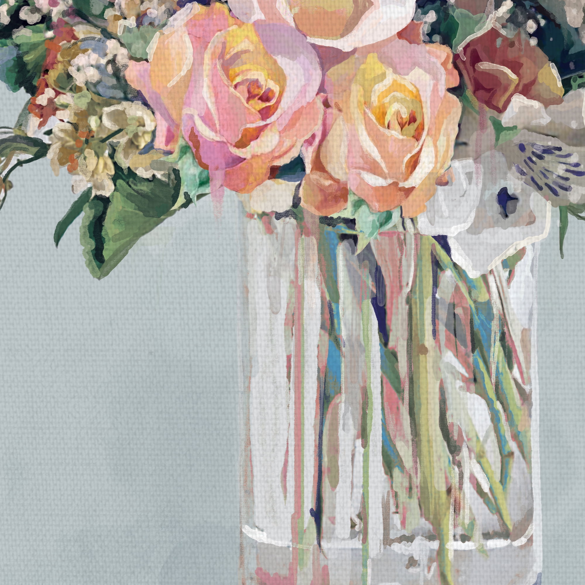 Fine Art Canvas Mazzo di Fiori Soft Assorted Flower Bouquet by Studio Arts Canvas Art Print