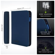 Vault X 4 Pocket Trading Card Zip Binder, 160 cards, Premium Exo-Tec Album Material, 20 Side-Loading Pages, Folder for Collectible Card Games, Sports, TCG (Blue)