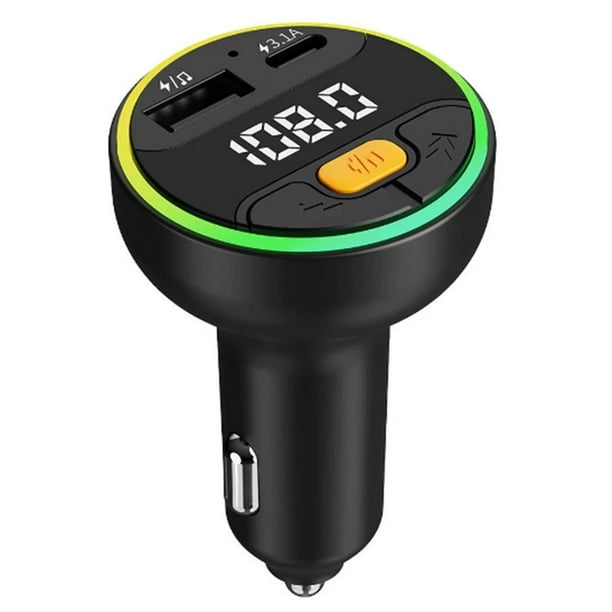 Transmisor FM para Coche Bluetooth 5.3, Kit Manos Inalámbrico, Cargador USB, Radio FM, Modulador, Reproductor MP3, Adaptador.