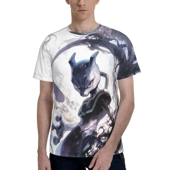 Mewtwo T Shirt For Men Women, Graphic Print Casual Unisex Short Sleeve Summer Funny Top Tees Shirt