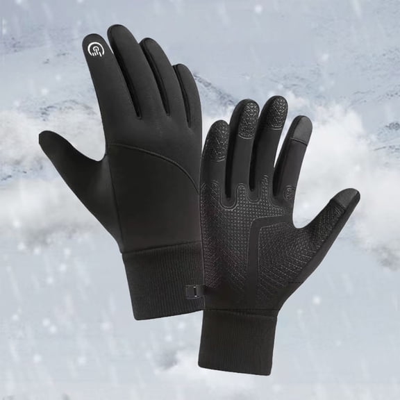 Women Winter Ski Gloves Windproof Touchscreen Thermal Thickened Fleece Warm Gloves for Skiing Cycling
