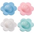thumbnail image 1 of Tapón de silicona para el pelo, cubiertas de desagüe para ducha, protectores de desagüe para bañera y ducha con ventosas para baño, bañera y cocina, paquete de 4 Adepaton WRMH-1037, 1 of 7