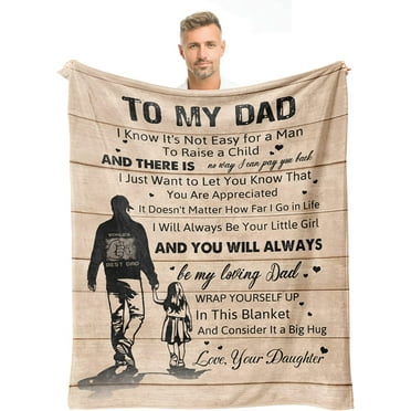 Dad Gifts from Daughter, Dad Blanket 60"x50", Birthday Gifts for Dad, Best Dad Gifts Ideas for Father, Bonus Dad Gifts for Men Valentines Anniversary Fathers Day Christmas, to My Dad Throw Blankets