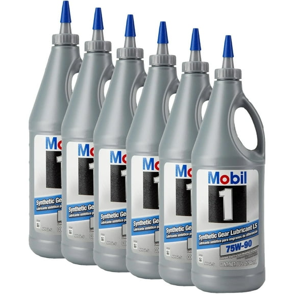 Mobil 1 1043611 75W-90 Full Synthetic Gear Lubricant 1 Quart, (6 Pack)