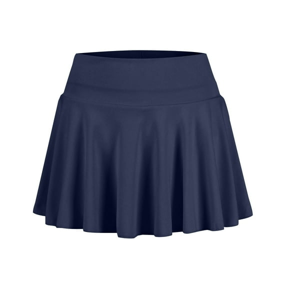 Xyxonk Dark Blue Skirt Women Flowy Golf Short Skirt with Pockets Athletic Skorts Cute Skirt Summer Pleated High Waist Skort Dark Blue M
