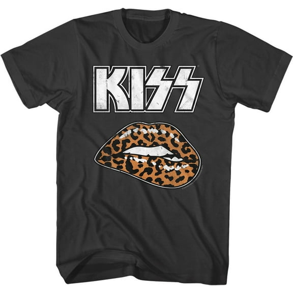 Kiss Leopard Lip Smoke Adult T-Shirt