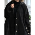 thumbnail image 4 of Chaqueta Informal de Holgada con Capucha y Larga para Mujer, Otoño e Invierno Negro L, 4 of 6