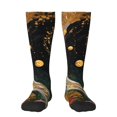 thumbnail image 1 of Fotbe Abstract Gold Floral Galaxy Calcetas Divertidas Estampadas para Hombre y Mujer, Calcetas de Algodón hasta la Rodilla para Caminar, Correr, Enfermería y Embarazo, 1 of 6