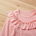 thumbnail image 3 of StylesILove Baby Toddler Girls Valentine's Day Pink Ruffled Long Sleeve Top and Love Leggings 2pcs Cotton Outfit, 3 of 7