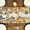 thumbnail image 5 of Fall Harvest Table Runner - Pumpkin Maple Leaf Print Dining Decor Thanksgiving Kitchen Decor Polyester Seasonal Home Accent Party Table Cover(A), 5 of 6