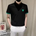 thumbnail image 5 of Camiseta tipo polo informal elegante de Kpop para hombre, ropa verde normal, lisa, con cuello, camisetas para hombre, estética, novedad, ropa de calle, tops populares, 5 of 5