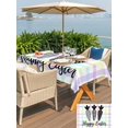 thumbnail image 4 of Outdoor Tablecloth with Umbrella Hole and Zipper, Happy Easter Rectangle Table Cloth 60x84 Inch Waterproof Tablecloth, Black and White Carrots Colorful Plaid Picnic Table Cover for Patio Camping, 4 of 7