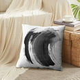thumbnail image 2 of LALILO Throw Pillow Covers Ink Marble Black Stroke White Ink Brush Stroke Japanese Splatter Smear Art Wash Acrylic Set of 2 Square 18 x 18 Inch Pillowcase, 2 of 5
