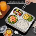 thumbnail image 4 of Practical Lunch Box Leakproof Food Box Student Meal Box Food Storage Box 316stainless Steel Texture For Various Setting Khaki, 4 of 5