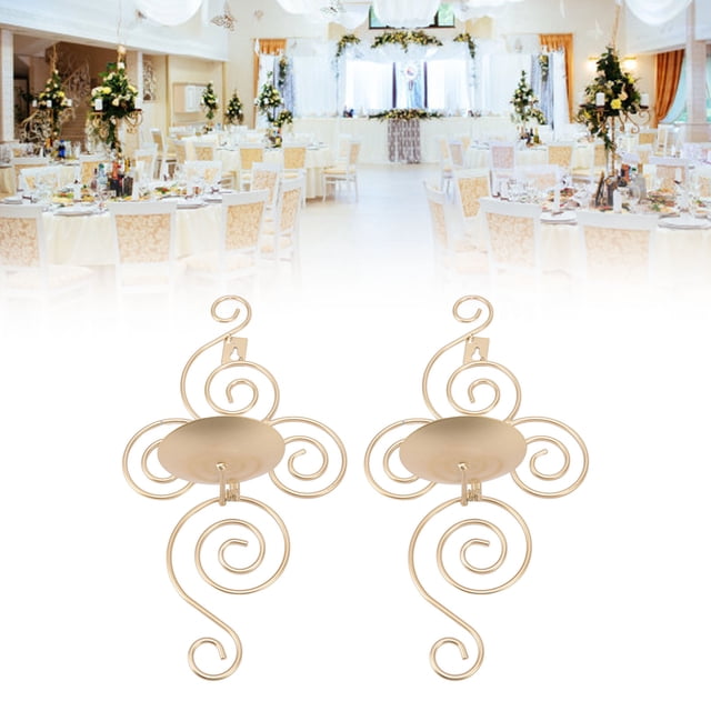 Portavelas de metal para decoraenón creativa, portavelas giratoria de pared, juego de 2 portavelas de metal, decora para salón o dormitorio con soporte para portavelas