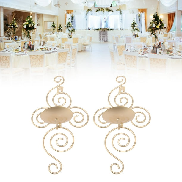 Portavelas de metal para decoraenón creativa, portavelas giratoria de pared, juego de 2 portavelas de metal, decora para salón o dormitorio con soporte para portavelas