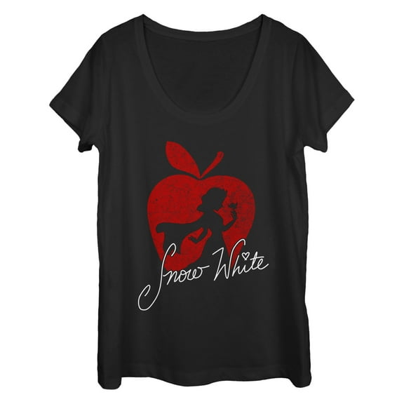 Women's Snow White and the Seven Dwarfs Silhouette  Scoop Neck Black Large