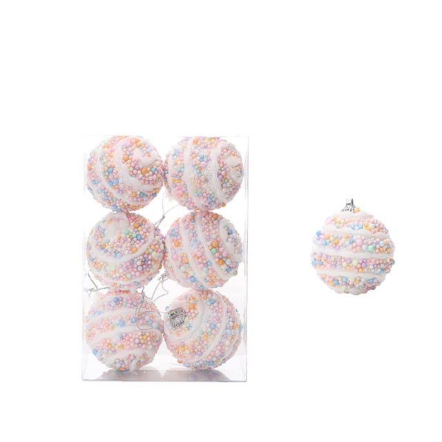 Fridja Sales Macaron Color Foam Ball 6cm Colorful Christmas Ball Christmas Tree Decoration Pendant