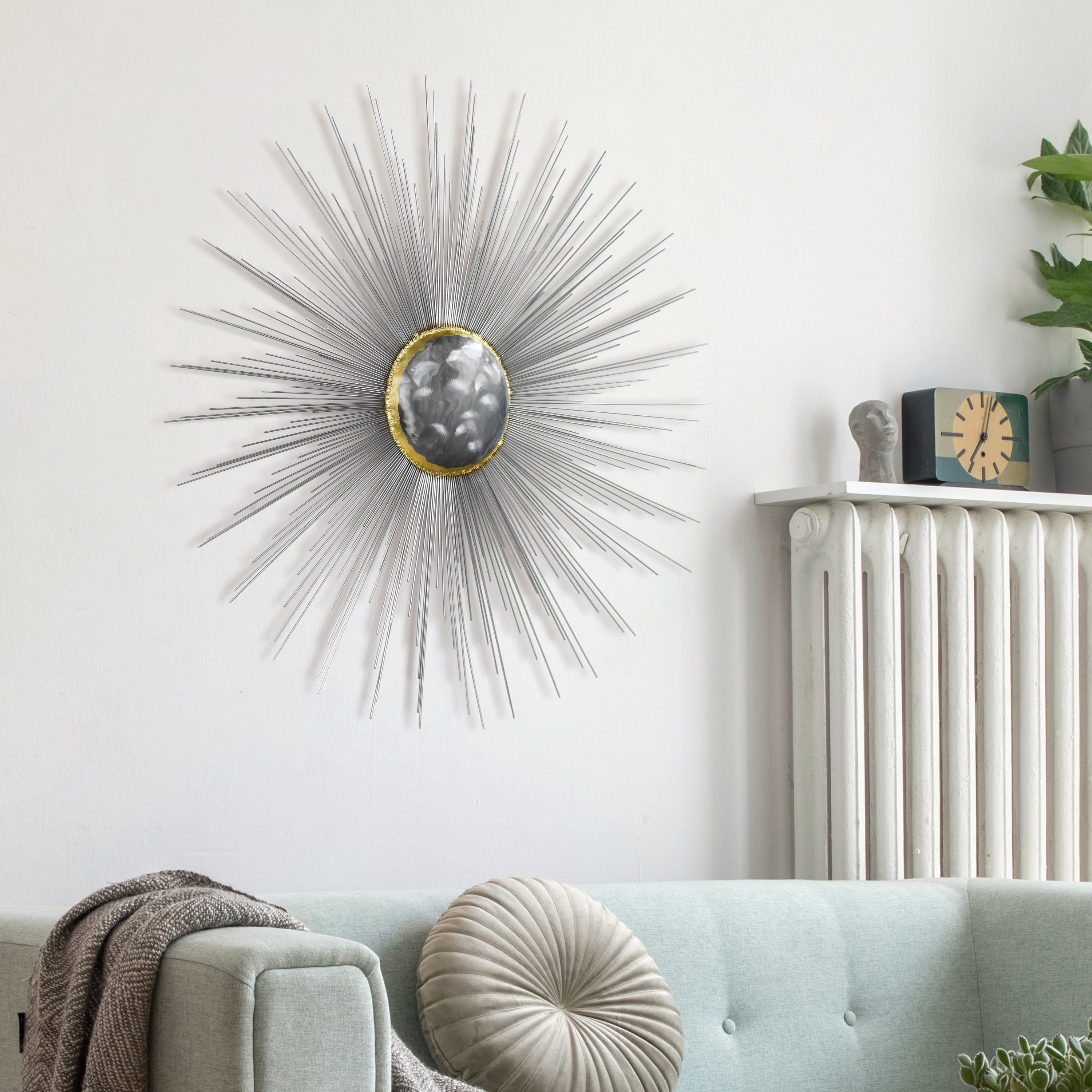 Empire Art Direct Starburst Hand Painted Etched Metal Wall Sculpture, 39.0" x 39.0" x 2.4", Ready to Hang