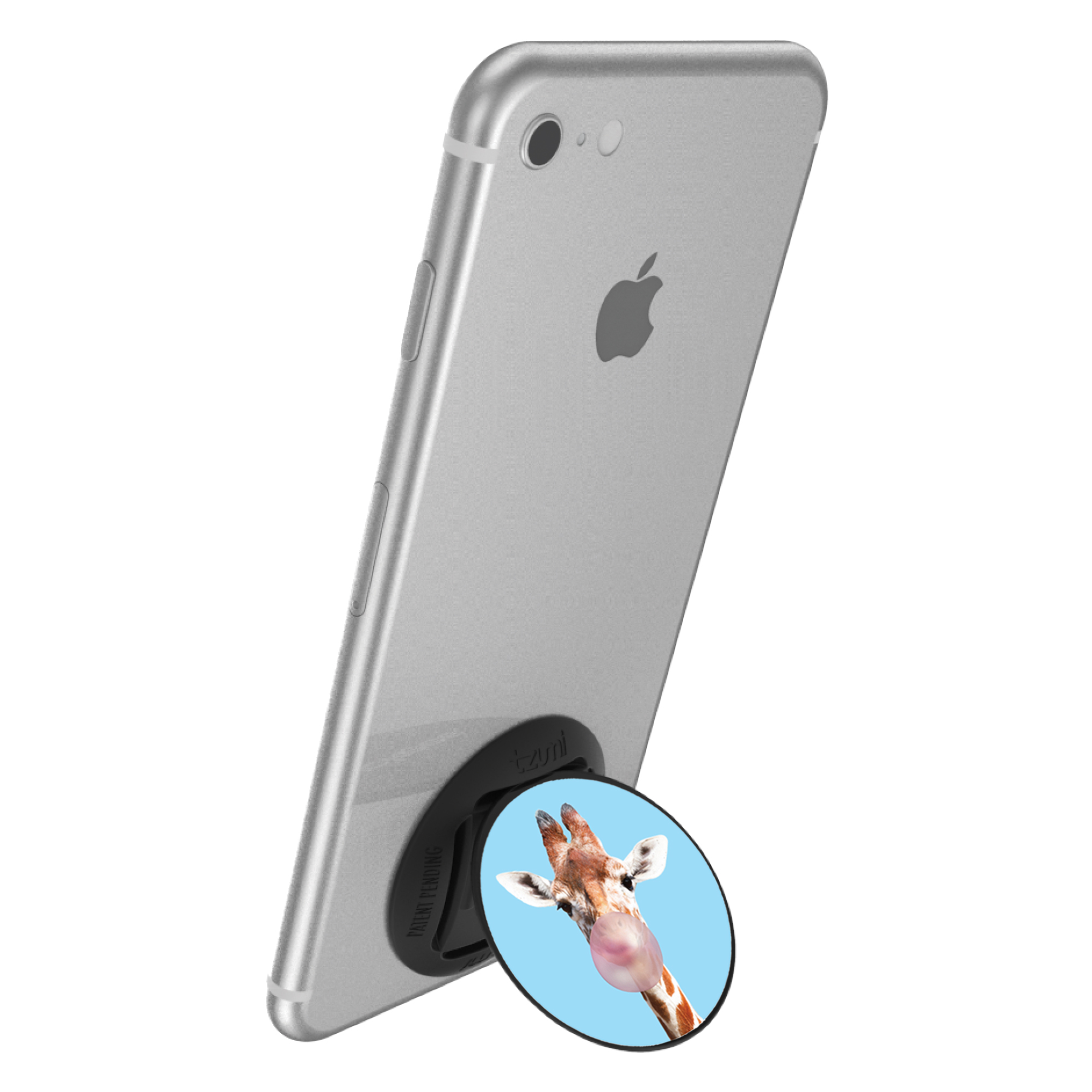 tzumi nuckees - Phone Grip and Stand for Smartphones and Other Electronic Devices - Reusable and Magnetic Mount-Friendly - Giraffe Design