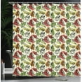 thumbnail image 3 of Ambesonne Botanical Shower Curtain, Leaves on Blots Drawing, 69"Wx84"L, Pastel Green and Burnt Orange, 3 of 4